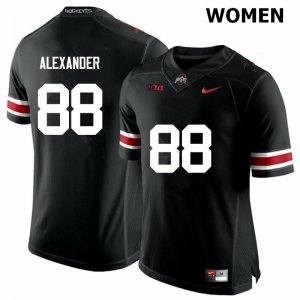 NCAA Ohio State Buckeyes Women's #88 AJ Alexander Black Nike Football College Jersey ETY8145WJ